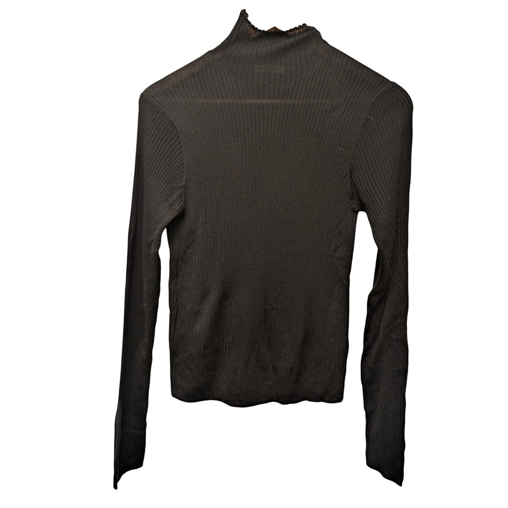 Buck Mason Black Featherweight Silk Cashmere Turtleneck XL Merino Wool Ribbed